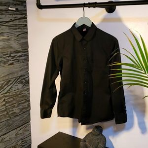 Black Casual Button Down Dress Shirt XS Slim fit